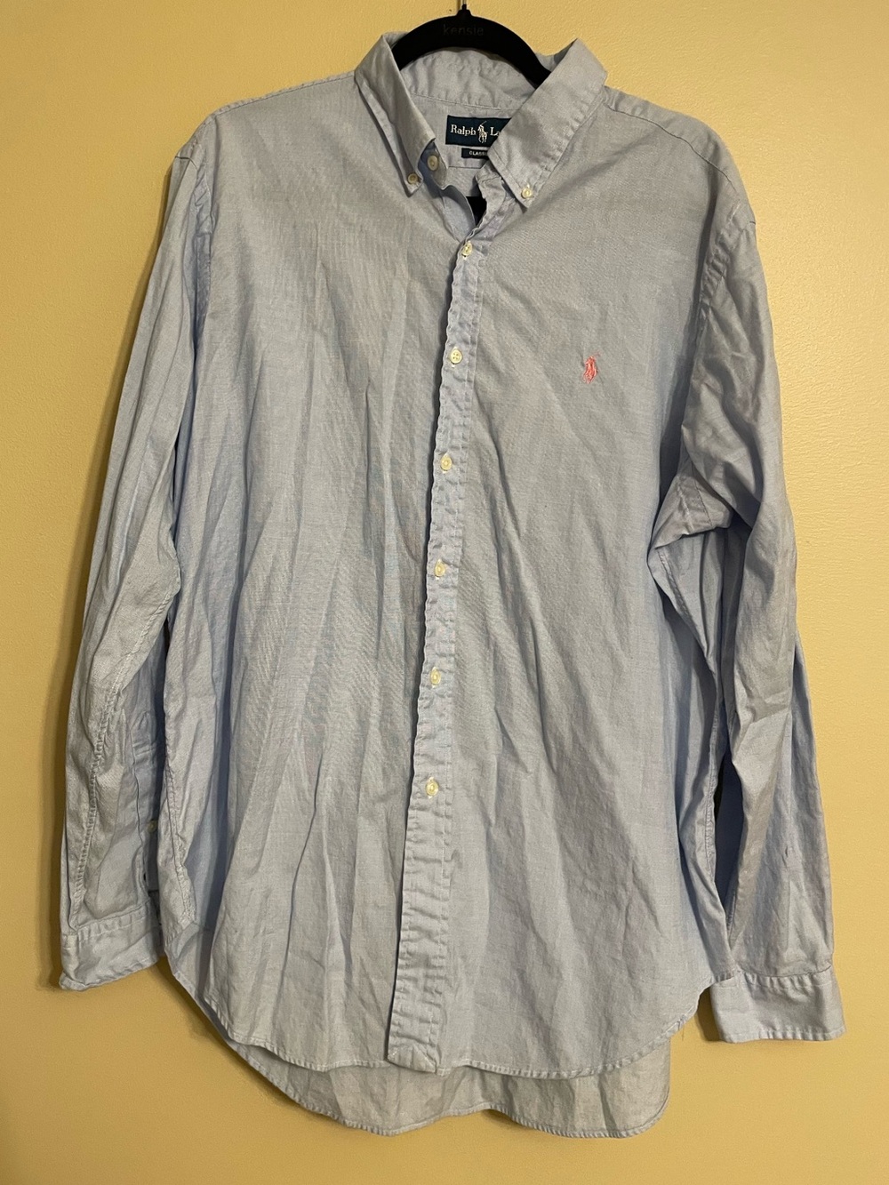 Polo Ralph Lauren Classic Fit Oxford Button Down Shirt Light Blue size XL cotton